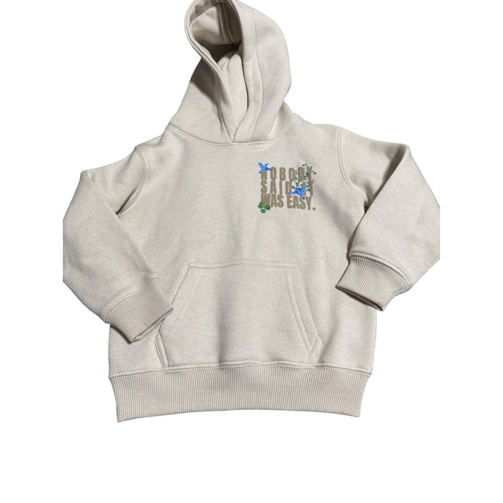 ELITE DENIM (KIDS CREAM "NOBODY SAID IT WAS EASY HOODIE) Size 4T